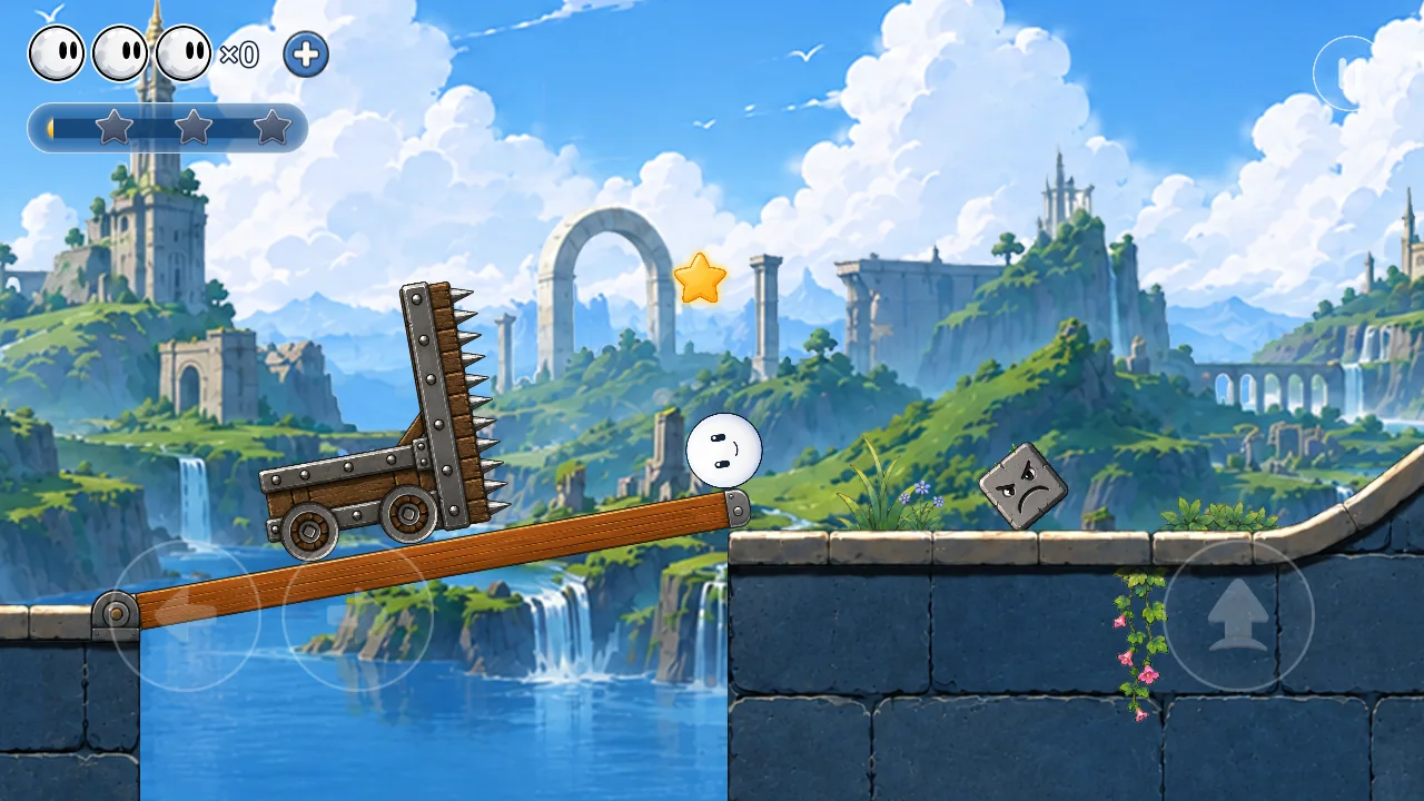 Rolling Ball using a mechanical lever near an enemy